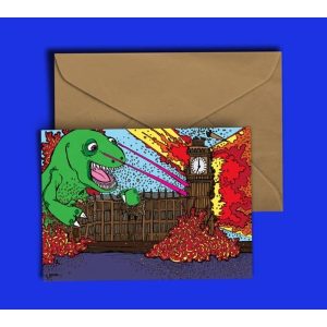 DixonDoesDoodles Dinosaur Trashes Parliament Card