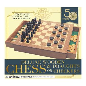 House of Marbles Deluxe Wooden Chess & Draughts Set