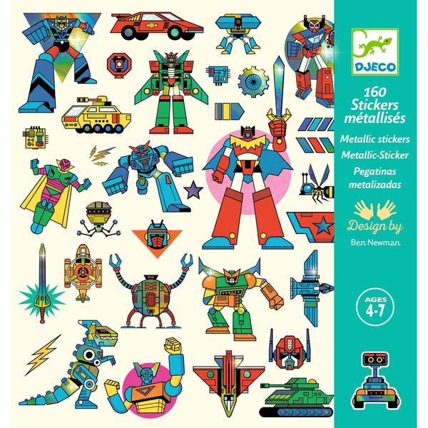 Djeco Metallic Stickers Robots