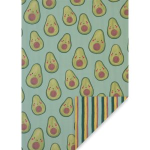Glick Gift Wrap Sheet - Avocado / Stripes