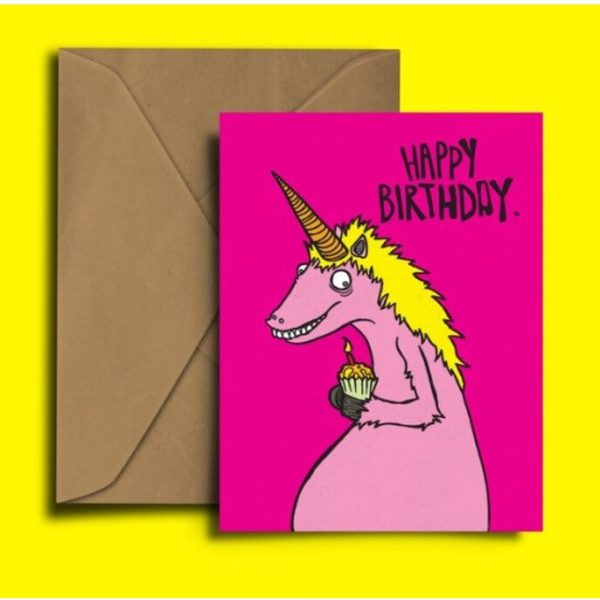 Dixon Does Doodles Unicorn Cake Happy Birthday Card