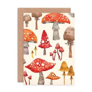Emily Nash Toadstool Pattern Greetings Card