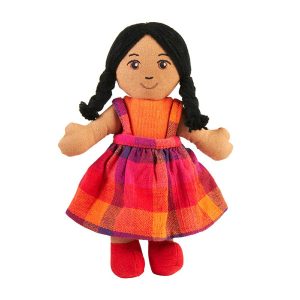 Lanka Kade Small Girl Doll - Brown Skin and Black Hair - New style
