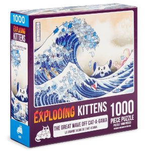 Exploding Kittens - The Great Wave of Cat-a-gawa 1000pc jigsaw puzzle