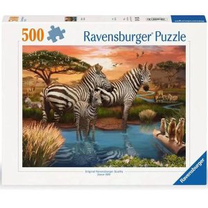 Ravensburger Zebras at the Waterhole 500pc jigsaw puzzle