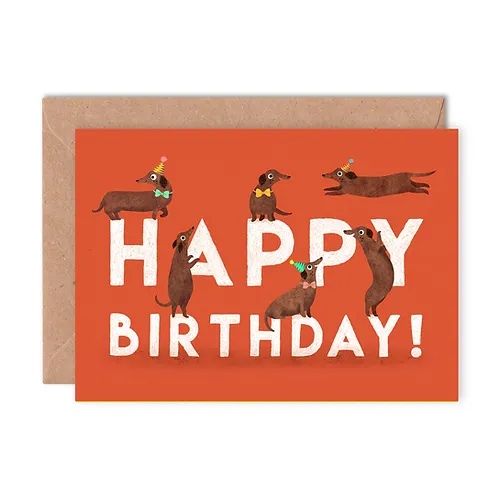 Emily Nash Happy Birthday Sausage Dogs Greeting Card