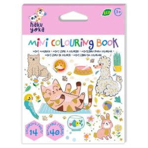 Haku Yoka Mini Colouring Book Lovely Pets
